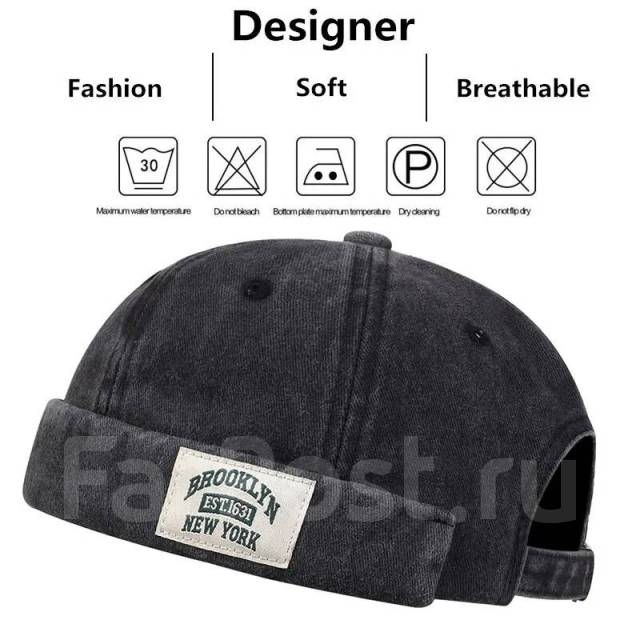 Панама без полей "Brimless hat" хлопковая (Атаманка, Докерка) серая ...