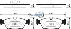 ������� ��������� BMW E81/E87/E90 1.6-2.0 04- �������� Sangsin Brake SP2160 SP2160 ����