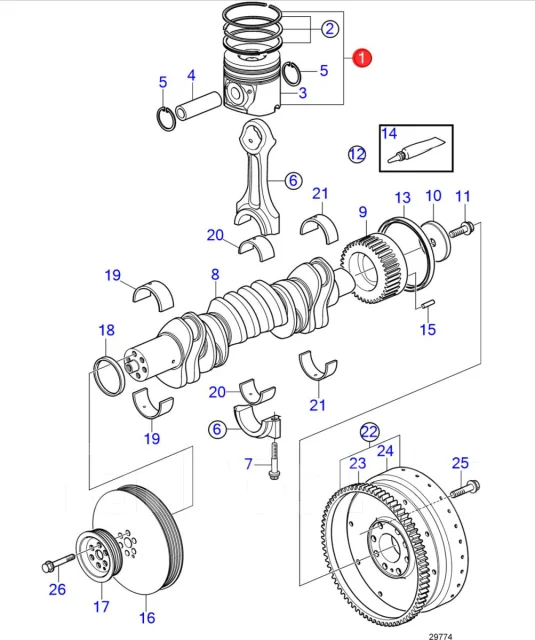 ������� � ����� (�������,������,�����,������) Volvo Penta D4,D6 STD 23152819 . ����