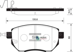 ������� ��������� Infiniti FX35/45 03-/Nissan Murano 05- �������� Sangsin Brake SP2107 SP2107 ����