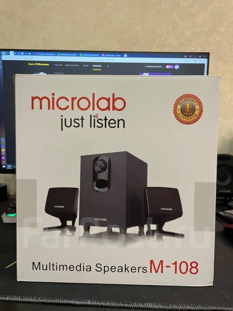 Колонки Microlab m-108, компонентные, среднечастотные, 20 Вт, активный ...