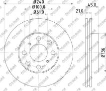 ���� ��������� /�������� /TI-GUAR ��� Honda Civic 1991-2008 AirWave Fit Jazz 240/21�� TG-45251-SR3-A10 K000573 GR02196 BN1038 HO Civic EG#, EK4 / 5, E...