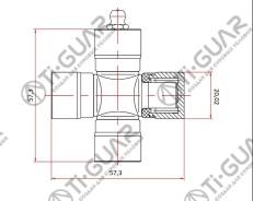 ���������� TI-GUAR /Mitsubishi Minica Minicab Pajero Montero Canter; 20,02*54,6; TG-CJCS034; GUM92 ADC43911 TM192 Ti-Guar TGCJCS034 ����