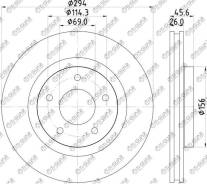   / /TI-GUAR  Hyundai Santa Fe 2000-2006 Trajet -2008 Mitsubishi ASX 2010- Outlander 2012-; D=294mm; T=26mm; TG4615A117; (ST46...