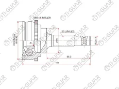 ���� �������� /TI-GUAR ��� Toyota Corona -1996, Camry -1998, Corolla -2000, RAV4 -2000 #S /ABS /24*56*26; 0110009A48 16562 4341012200 4341012201 TO009...