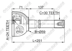 ���� �������� /TI-GUAR ��� LAND Cruiser FZJ105 HZJ105 /24*59*30; TG-9558; 0110058 329191 4340560110 CO7529 TO058 Tiguar TG-9558 TG9558 ����