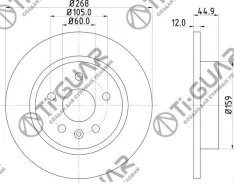 ���� ��������� /������ /TI-GUAR ��� Chevrolet AVEO 2011-, Cruze 2009-2015, OPEL Astra 2009-2015, Mokka 2012-2015; 268/12��; TG-13502134; (RN34002) 135...