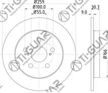 ���� ��������� /������ /TI-GUAR ��� Toyota Corolla 2006-2019 Prius 2009-2015 IST Urban Cruiser Scion XD 2007-2016; 259��/9��; TG-42431-12310 424311231...