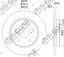 ���� ��������� /������ /TI-GUAR ��� Toyota Corolla ZE15 2006-2013, Corolla E180 2013-2019 ; 270/10��; TG-42431-02170 RN1352 4243112280 4243102180 TG42...