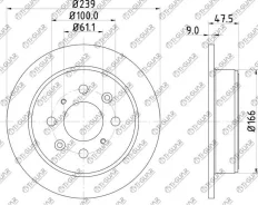 ���� ��������� /������ /TI-GUAR ��� Honda FIT, JAZZ 2007-2013 /Civic EG# 1992-1995, EK# 1995-2001, Integra DC# 2001-2006; 239/9��; TG-42510-SR3-A11;...