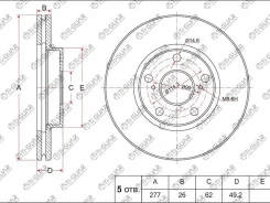 ���� ��������� /�������� /TI-GUAR ��� Toyota Auris, Corolla E18# 2012-2013 277/26�� TG-43512-02330 RN21001V 4351202330 Tiguar TG4351202330 TG435120233...