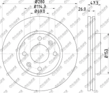 ���� ��������� /�������� /TI-GUAR ��� Hyundai Elantra 2001-2006, Sonata 2001-2004, KIA Magentis 2000-2005; 280/26��; TG-51712-3D100; 517123C000 517120...