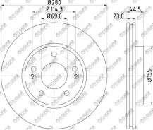 ���� ��������� /�������� /TI-GUAR ��� Hyundai I30 2012-, KIA CEED 2015-; 280/23��; TG-51712-A6000 RN1562 517122V000 517123X000 Tiguar TG-51712-A6000 T...