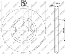 ���� ��������� /�������� /TI-GUAR ��� Hyundai I40 /IX35, KIA Optima 2010- 320/28�� TG-51712-2T100 517122T000 517124C000 Tiguar TG517122T100 TG517122T1...