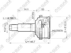 ���� �������� /TI-GUAR ��� Daihatsu Pyzar /G301G, 1.6L, HDEP, G303G, 1.5L, HEEG /1996-2002 /C ABS /22*52*24 Ti-Guar, ����� 2833 ����