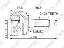 ���� �������� /TI-GUAR ��� Daihatsu OPTI L800S, L810S, MOVE L900S, L902S, L910S /18*47*24; TG-2824; 43420B2041 CO1821 DA024 Ti-Guar, ����� 2824 ����
