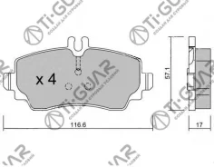 ��������� ������� �������� /�������� �������� 4�� /TI-GUAR ��� Mercedes E- W210, C208 1996-2005 TG-1215 PN0166 002.420.45.20 002.420.50.20 Tiguar TG12...