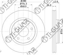���� ��������� /�������� /TI-GUAR ��� Nissan Juke 2010, Tiida 2015-, Sentra Sylphy 2012-2014 #F15, C12; 280/24��; TG-40206-1KA3A RN1426 40206EN001 402...