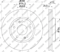 ���� ��������� /�������� /TI-GUAR ��� Hyundai Sonata, Tucson, KIA Sportage, SOUL 2004-; 280/26��; TG-51712-1D100 RN1174 517120Q100 517121D100 517121F0...
