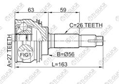 ���� �������� /TI-GUAR ��� Toyota Estima MCR#0 ACR#0, Camry 1990-1994, Lucida 1992- /27*56*26; TG-9518; (TO-E018A TO090 TG9518Z48) TO018 TO018A48 TO18...