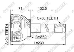 ���� �������� /TI-GUAR ��� Toyota LAND Cruiser 105 1HZ, 1FZ 1998- /24*59*30; TG-9557; 0110057 6202215 4340560030 4340560050 4340560120 CO7543 TO057 Ti...