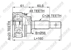 ���� �������� /TI-GUAR ��� Toyota Avensis /220, 4, 7AFE /1997-2000 /� ABS /23*56*26; TG-9551Z48; 329131A 4341005241 CO7558A GA20452 TO051A TO051A48 TO...