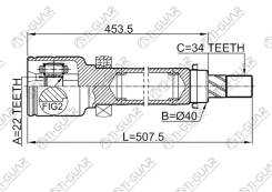 ���� ���������� /������ /TI-GUAR ��� FORD Focus CB8 2011- EU /22*40*34; TG-CVJ0076; 1761376 2111CB8RH EU507 Tiguar TG-CVJ0076 TGCVJ0076 ����