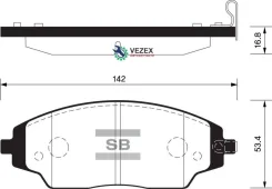 ������� ��������� �������� �������� Chevrolet AVEO III T300 (2011- )/ Cobalt II (2011- ) Sangsin Brake SP1481 SP1481 ����