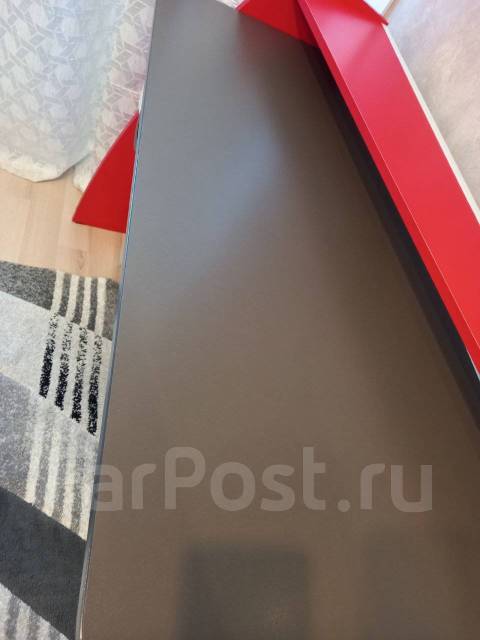 Письменный стол, прямоугольный, лдсп, ящик, чёрный, красный, 55,0 см ...