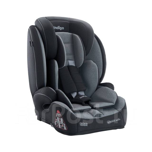 Автокресло Indigo Winner Isofix (9-36 кг) т. серый-св. серый, новый ...