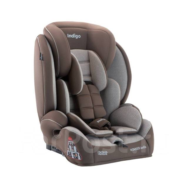 Автокресло Indigo Winner Isofix (9-36 кг) бежевый-коричневый, новый ...