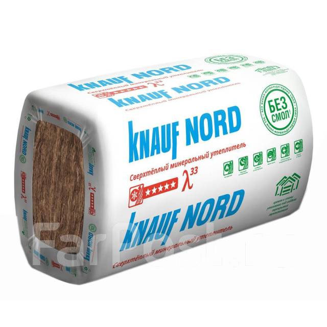 Плита минераловатная Knauf Nord НОРД TS 033 Aquastatik 1250х600х100/50 ...