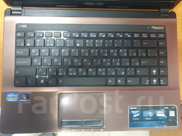 Asus K43E. 14.1", 2,1����, ��� 3072 ��, ���� 120���, WiFi: 1, Bluetooth: 1, ����������� �� 1��. ����