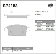 ������� ��������� Renault Kangoo 08- ������ SP4158 Sangsin Brake SP4158 SP4158 ����