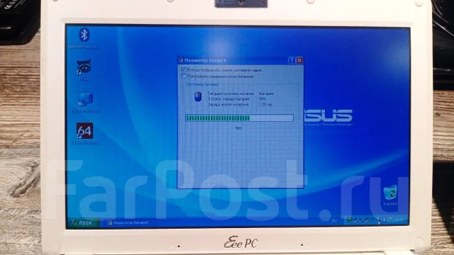 Asus Eee PC. 10", 1,6����, ��� 2048 ��, ���� 97���, WiFi: 1, Bluetooth: 1, ����������� �� 6��. ����