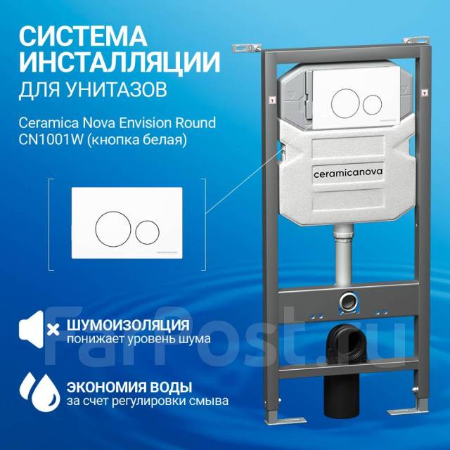 Система инсталляции для унитазов Ceramica Nova Envision Round CN1001W ...