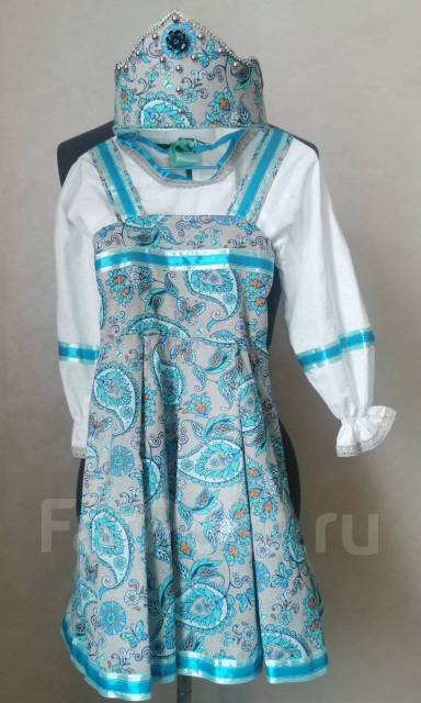 Русский народный костюм (сарафан и рубашка) для девочки, б/у, в наличии ...