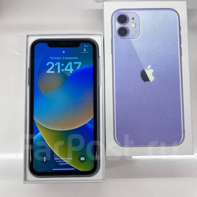 Apple iPhone 11 128Gb, 6.10", моноблок, фиолетовый, 4G LTE, б/у, в ...