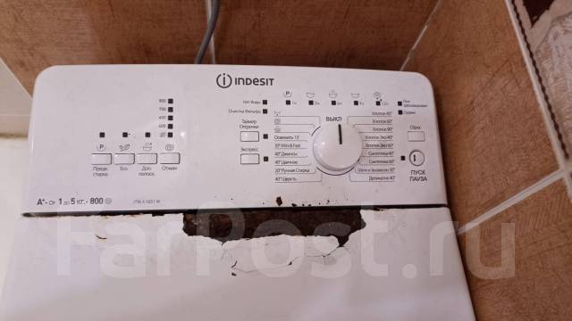 Стиральная машина indesit, вертикальная загрузка, 5,0 кг, б/у, в ...