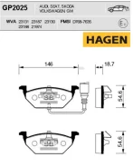 ������� ����. ���. Hagen Volkswagen BORA 98-05 Sangsin Brake GP2025 GP2025 ����