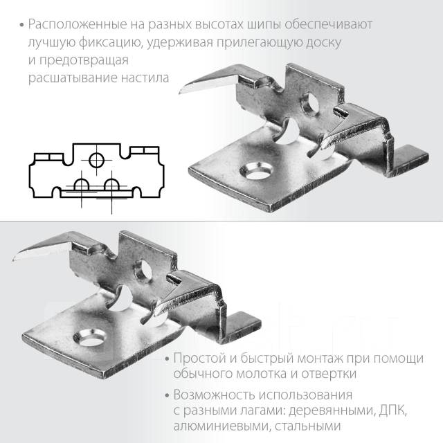 ЗУБР Союз, крепеж с шипами и дистанциром для террасной доски, цинк, 80 ...