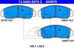 ������� ��������� �������� Honda: Civic VII �����/FR-V, 1.4/1.6/1.7/1.8/2.0/2.2 i CTDi, 00-12 ATE 13046058782, ������ �������� 13046058782 ����