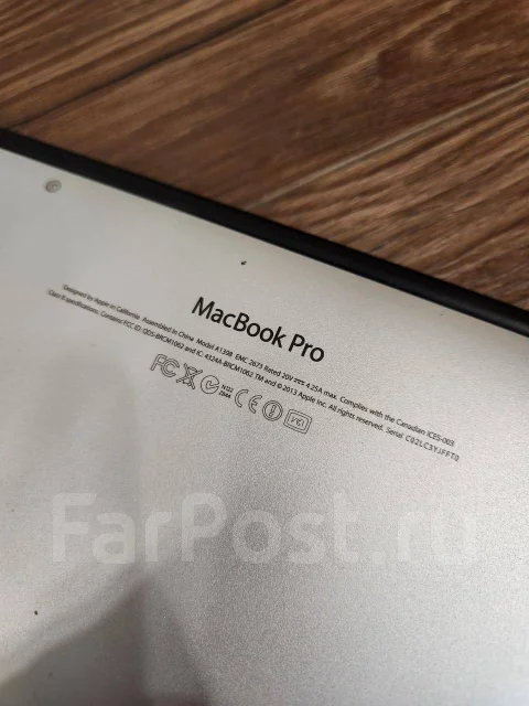 Apple MacBook Pro 15 2013 Early. 15.4", 2,4����, ��� 8 ��, ���� 256���, WiFi: 1, Bluetooth: 1 ����