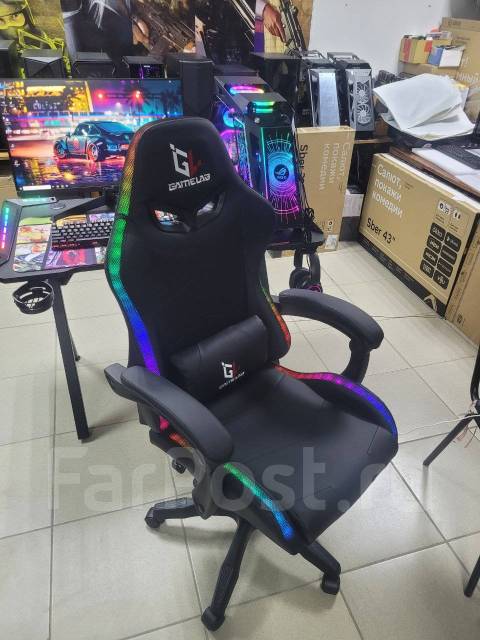 Кресло Компьютерное RGB, кожзам, колеса, складное, чёрный, гостиная ...