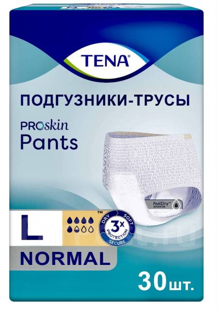 Подгузники трусы для взрослых Tena Paints Normal L 30шт, новый, в ...