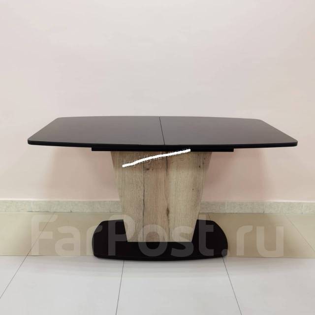 Стол обеденный раскладной Милтон 2 NEW (Каркас Черный матовый/Столешни ...