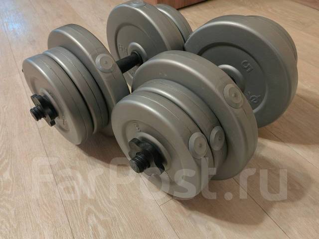 Гантели разборные 40 кг, б/у, в наличии. Цена: 4 000₽ во Владивостоке