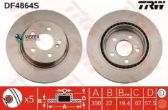 ���� ��������� Mercedes W204 250-350 ������ ����. D 300��. TRW DF4864S DF4864S ����
