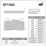 ������� ��������� AUDI Q5 2,0/3,0/TDI 06/12-. Porsche Macan 3,0 D 02/14- Sangsin Brake SP1960 SP1960 ����