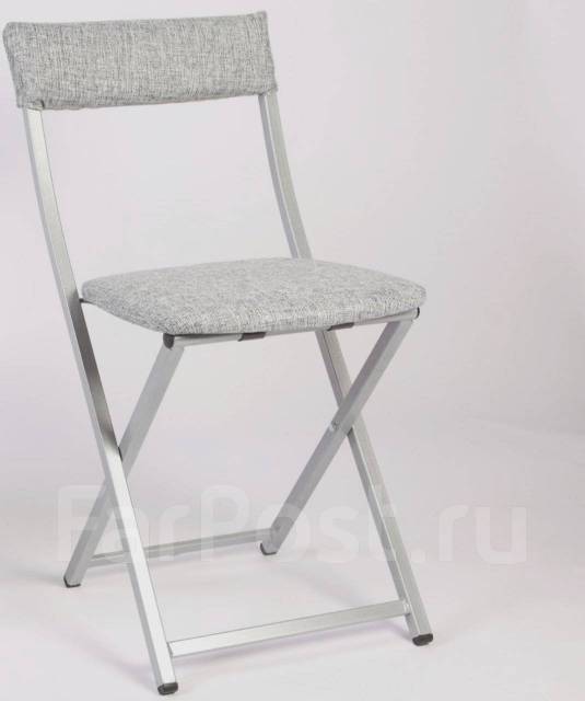 Стул складной кухонный до 120кг, металл, ткань, серый, 39,0 см, 79,0 см ...